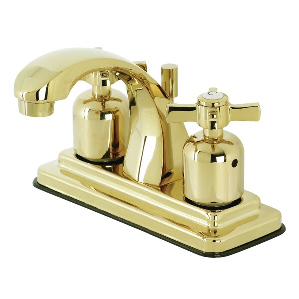Kingston Brass KB4642ZX 4-Inch Centerset Bathroom Faucet with Retail Pop-Up, Polished Brass KB4642ZX - main